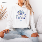 Sweat à capuche - KNOP - Fleurs Bleues