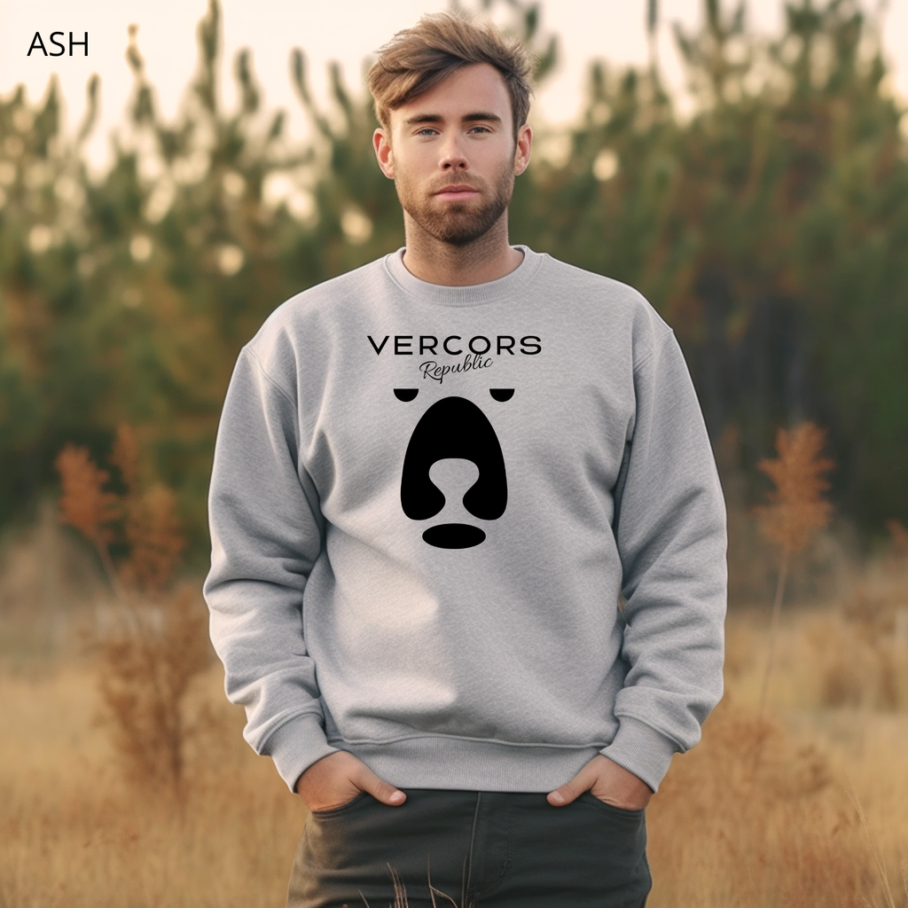 Unisex Oversized Bear Crewneck Sweatshirt - Black