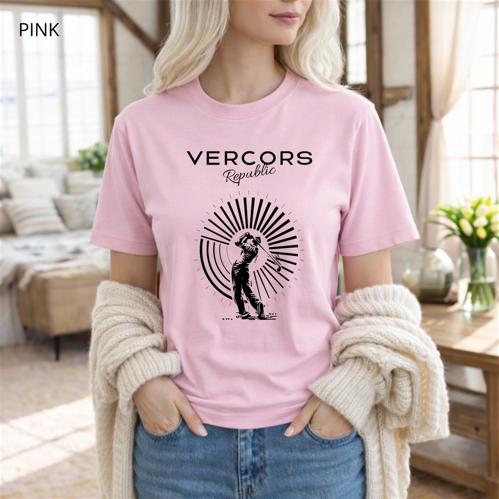 T-shirt unisexe en coton biologique - Golfeur Noir