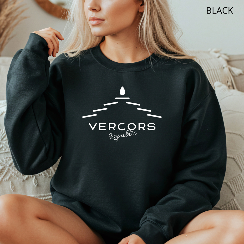 Unisex Lauzes White Round-Neck Sweatshirt