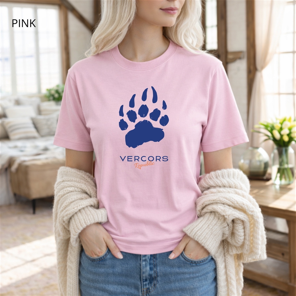 T-shirt unisexe en coton biologique - Griffes Moyennes Bleu Marine