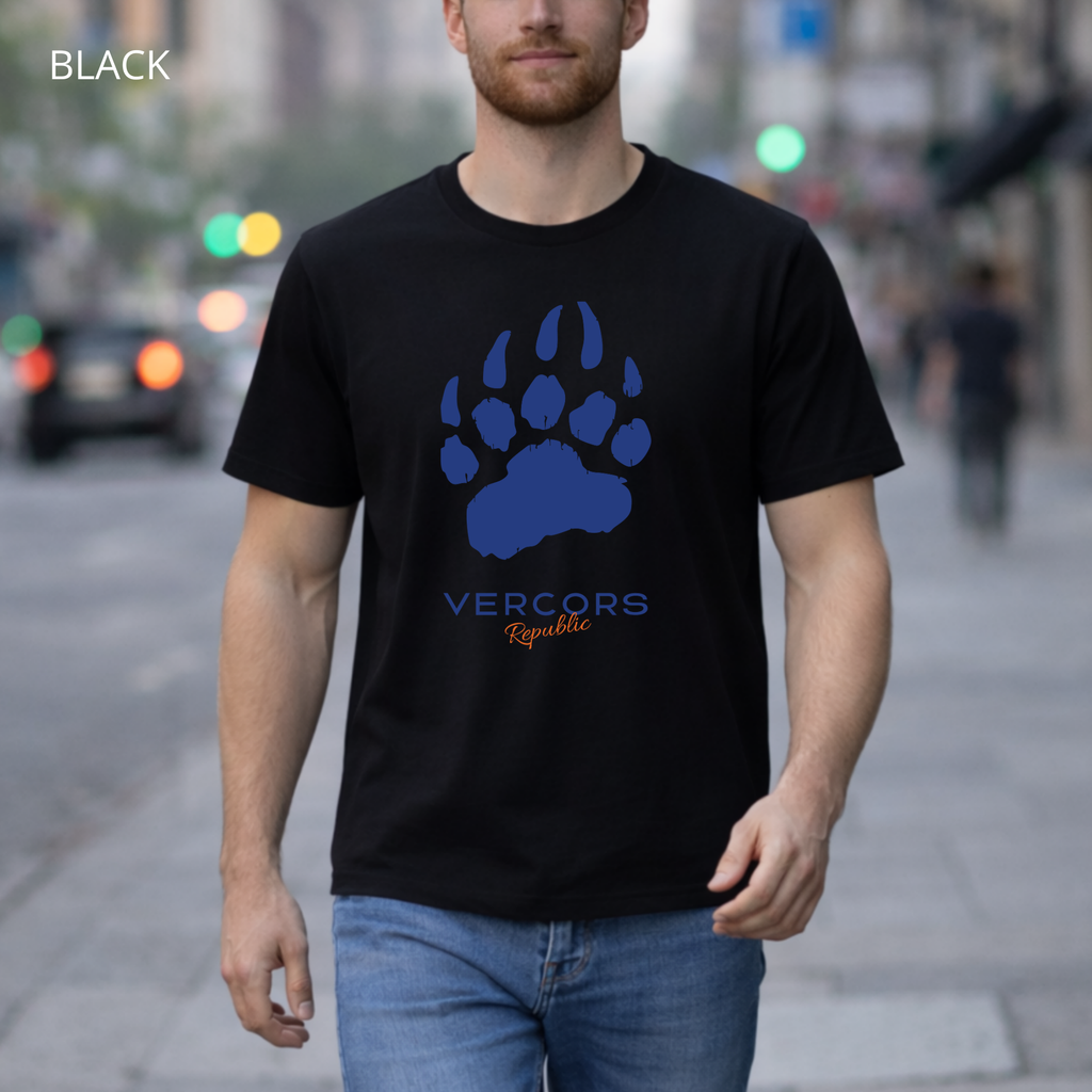 T-shirt unisexe en coton biologique - Griffes Larges Bleu Marine