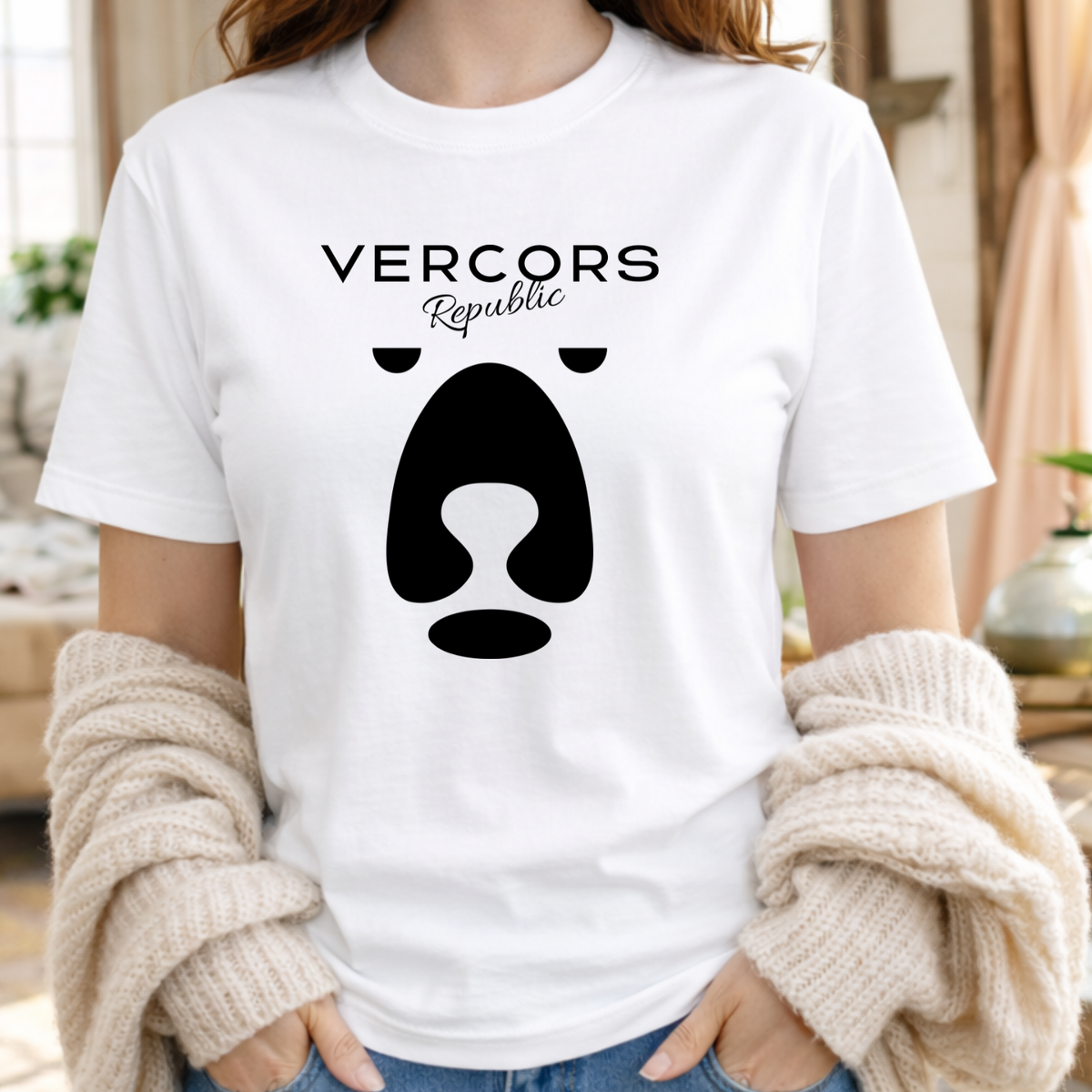T-Shirt Unisexe en Coton Biologique - Ours Large Noir