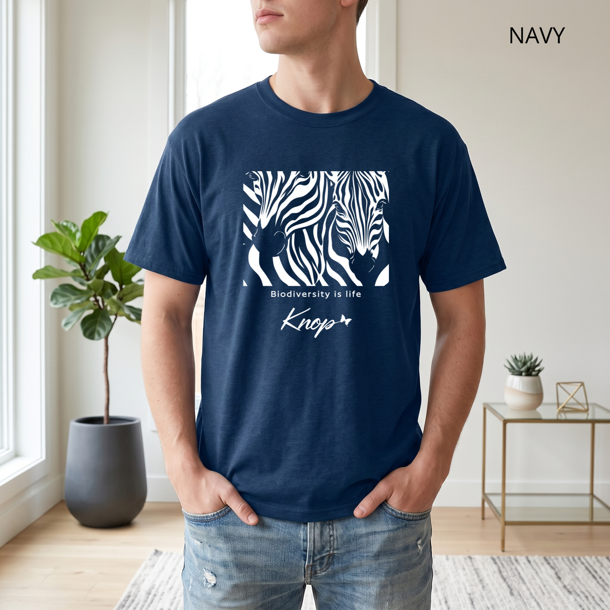 T-Shirt Classique Unisexe - KNOP - 2 Zèbres sur Fond Noir