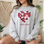 Sweat Unisexe à Col Rond - Cœurs Roses et Rouges