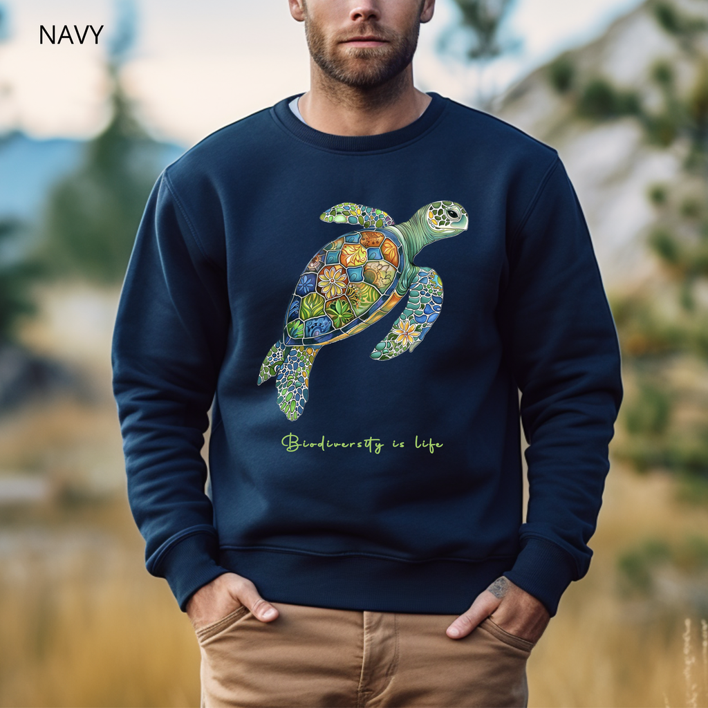 Sweat Unisexe à Col Rond - KNOP - Tortue Verte