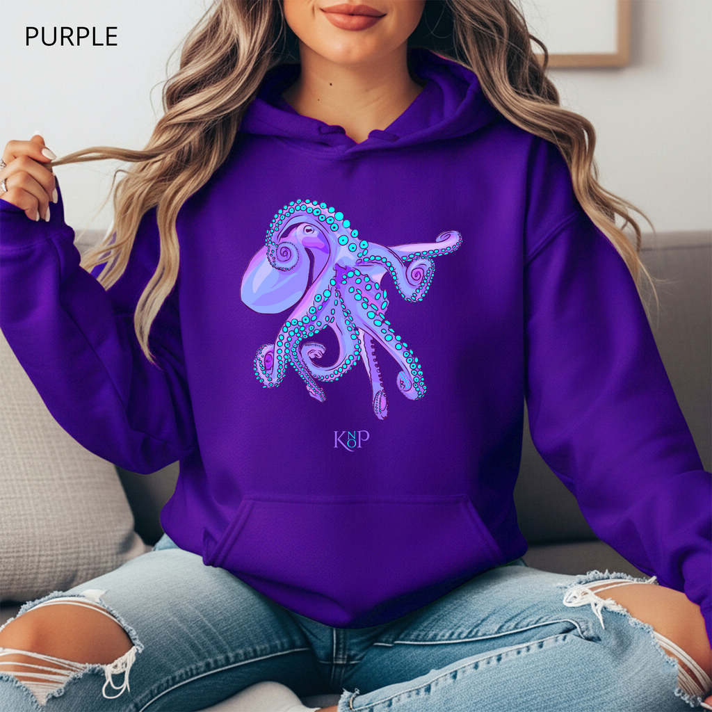 Sweat à capuche - KNOP - Pieuvre Violette