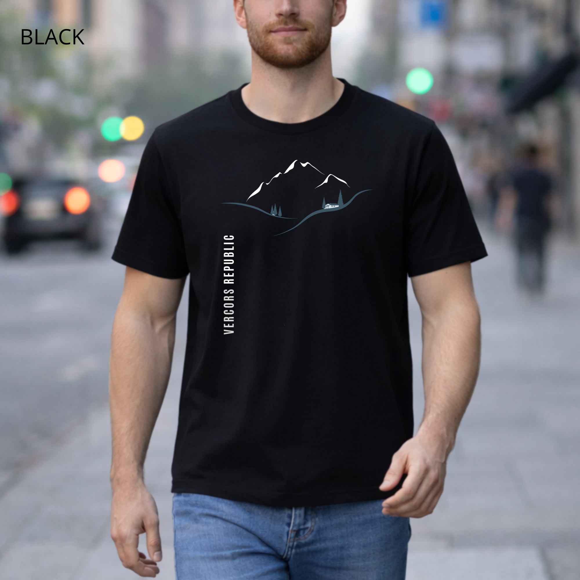 T-shirt unisexe en coton biologique -  Paysage Minimaliste