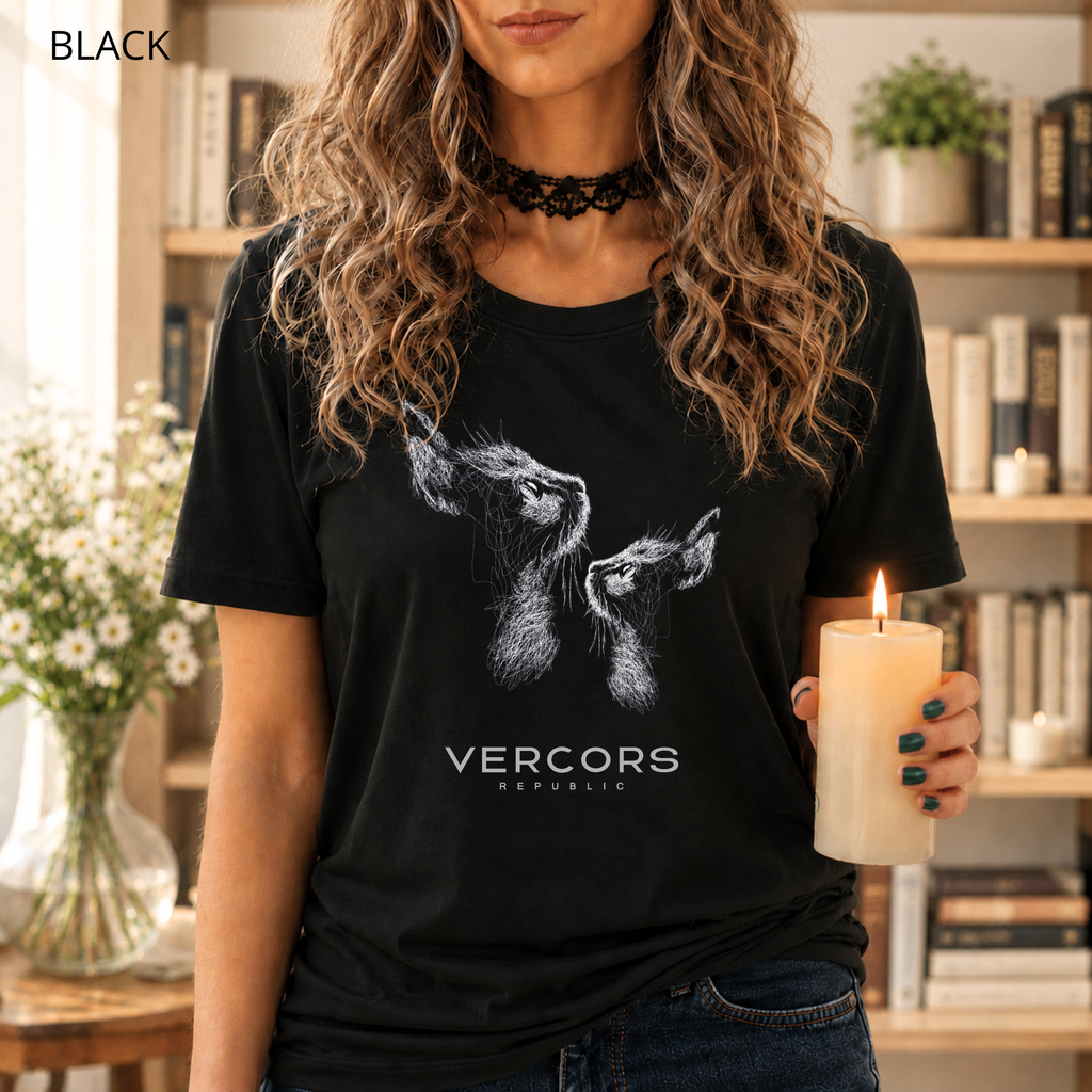 T-shirt unisexe en coton biologique -  Profil de 2 Chats