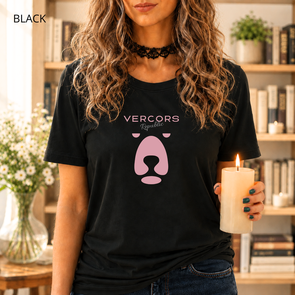 T-shirt unisexe en coton biologique - Ours Moyen Rose