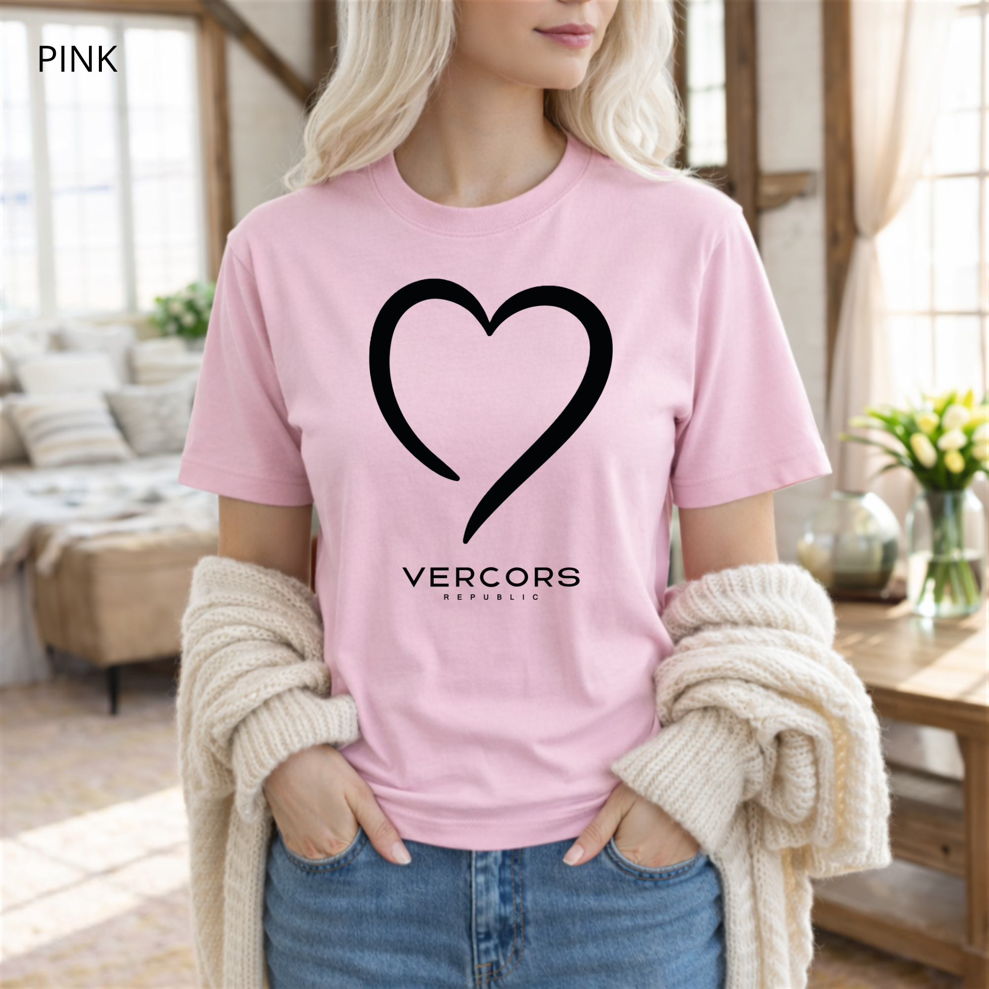 T-shirt unisexe en coton biologique - Cœur Noir