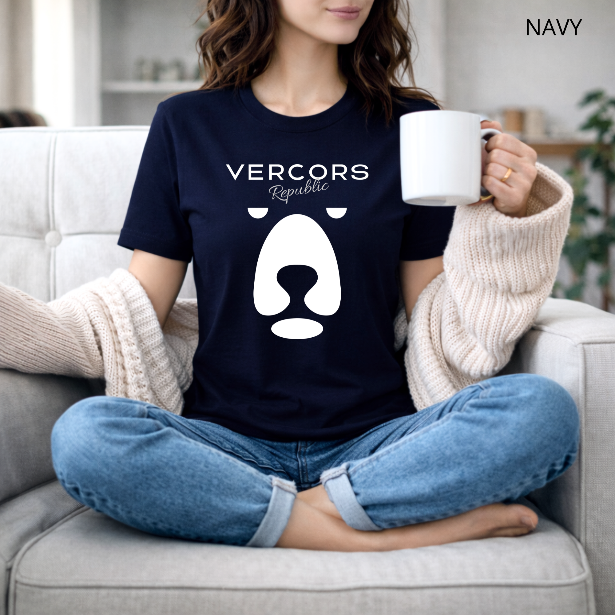 T-shirt unisexe en coton biologique - Ours Large Blanc