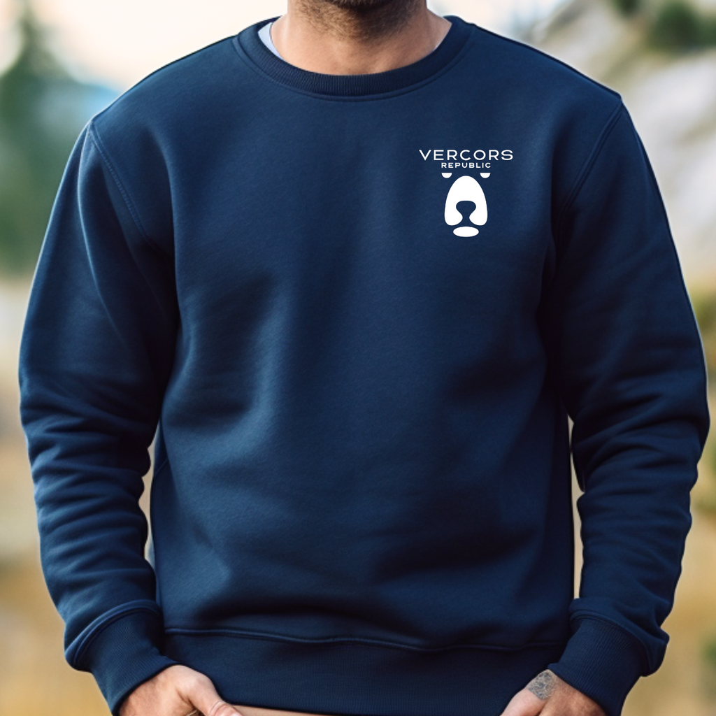 Sweat Unisexe à Col Rond - Logo Ours Blanc