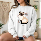 Sweat Unisexe à Col Rond - KNOP - Chat Crème