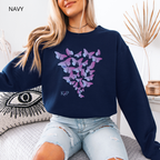 Sweat Unisexe à Col Rond - KNOP - Essaim de Papillons