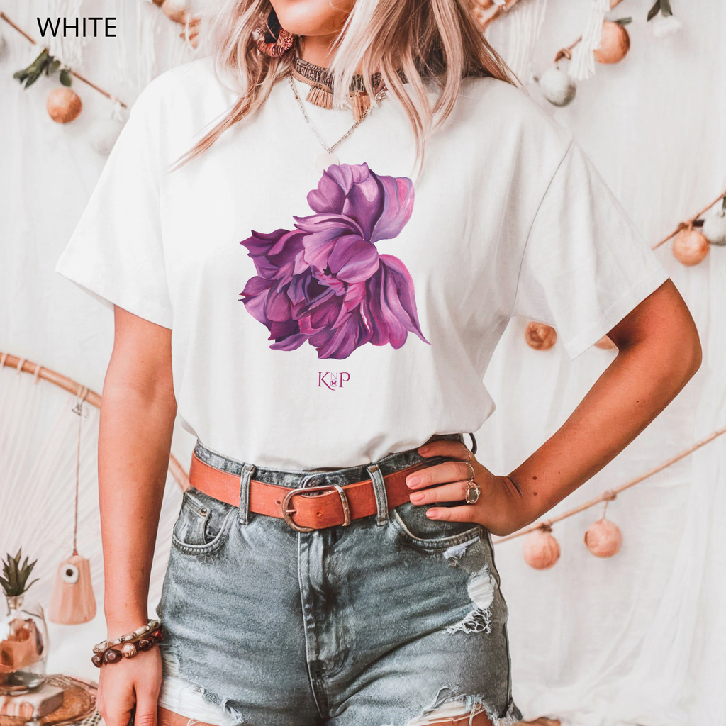 T-shirt classique unisexe - KNOP - Grosse Fleur Violette