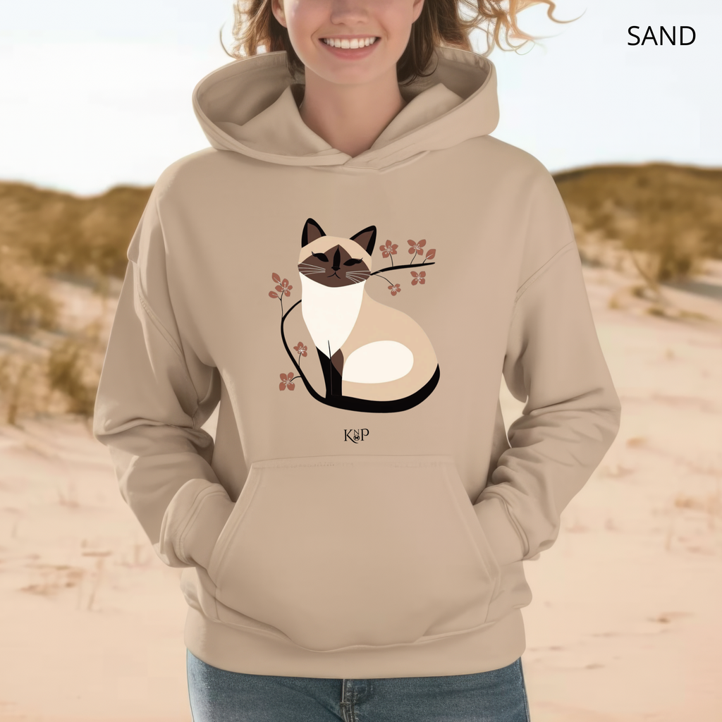 Sweat à capuche - KNOP - Chat Crème