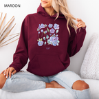 Sweat à capuche - KNOP - Fleurs Bleues et Violettes