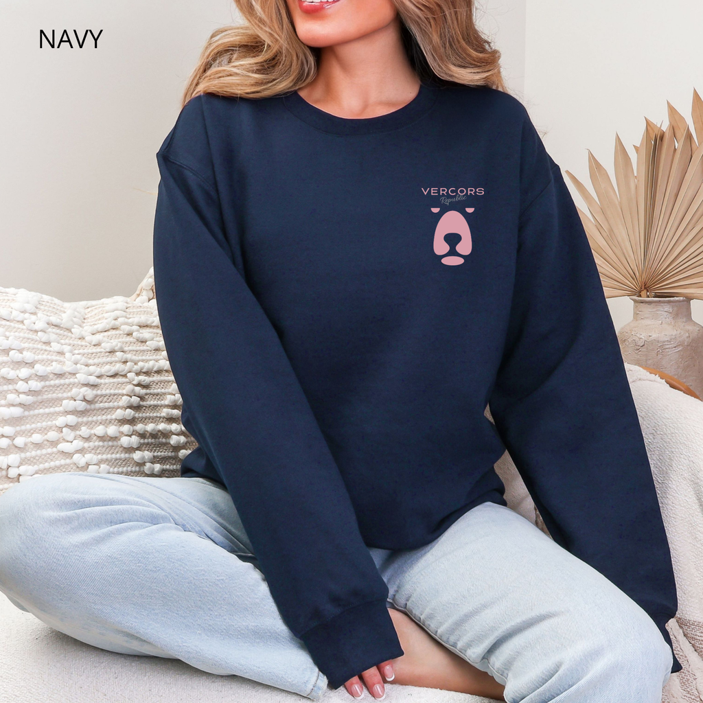 Sweat Unisexe à Col Rond - Logo Ours Rose