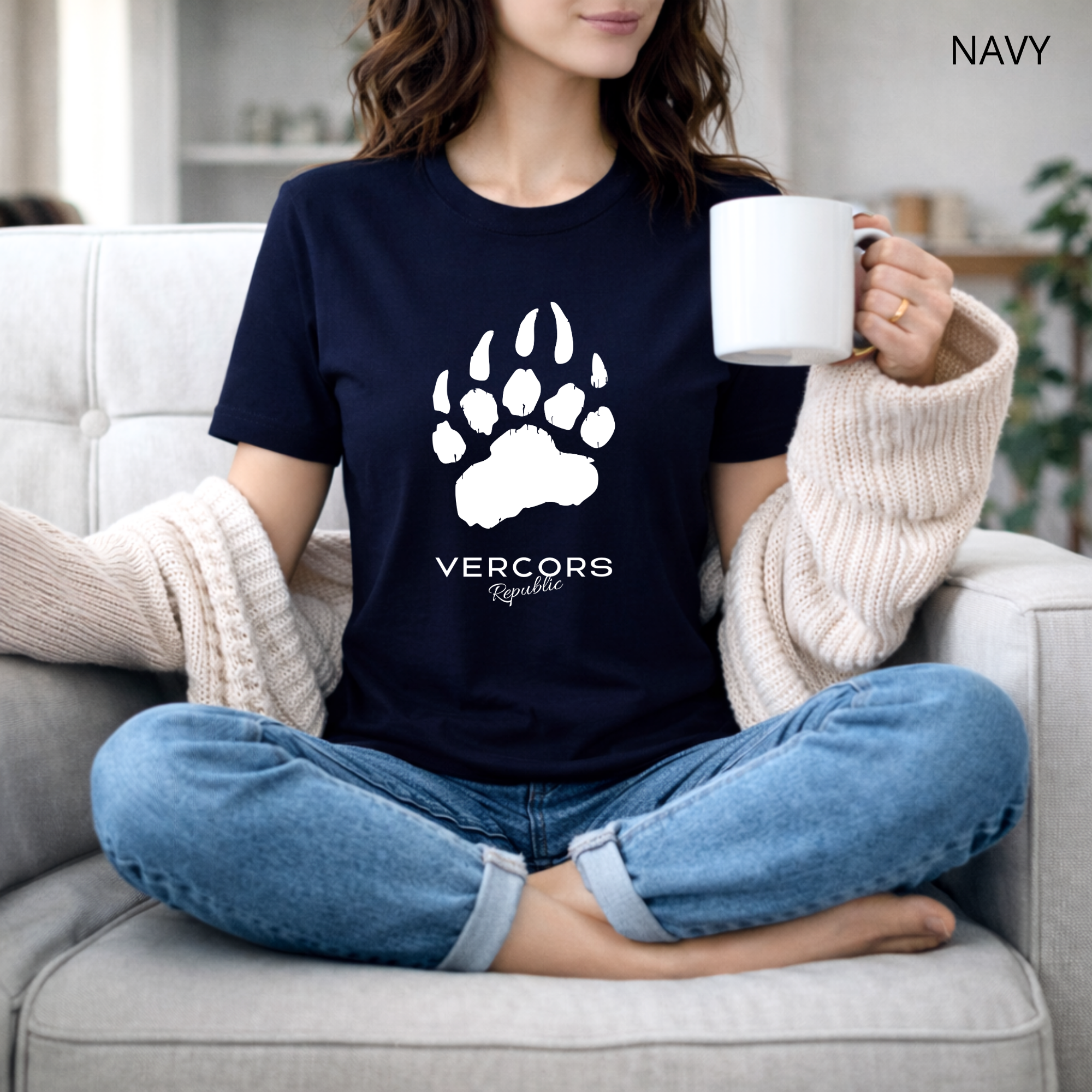 T-shirt unisexe en coton biologique - Griffes Moyennes Blanc