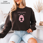 Unisex Oversized Crew Neck Bear Sweatshirt - Pink