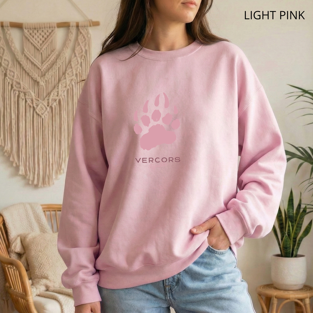 Sweat Unisexe à Col Rond - Griffes d'Ours Roses - Moyen
