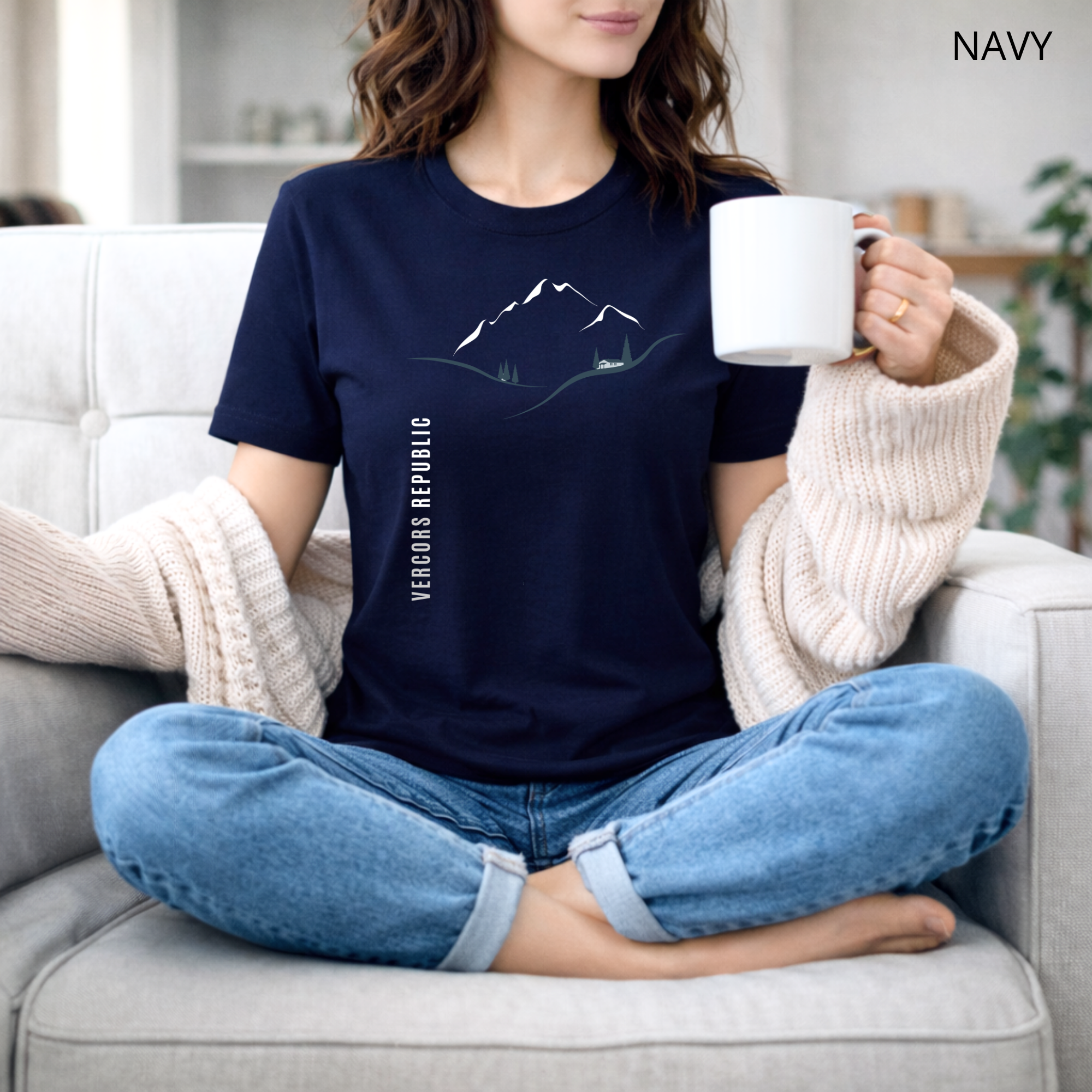 T-shirt unisexe en coton biologique -  Paysage Minimaliste