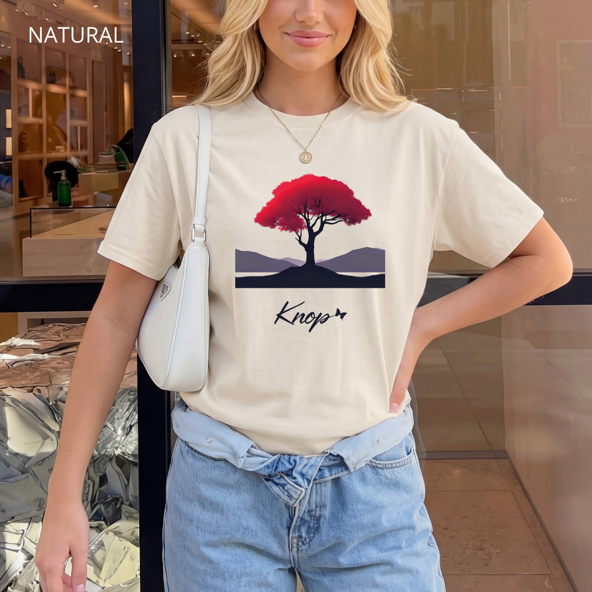 T-Shirt Classique Unisexe - KNOP - Arbre Rouge et Noir