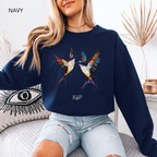 Sweat Unisexe à Col Rond - KNOP - 2 Oiseaux Multicolores