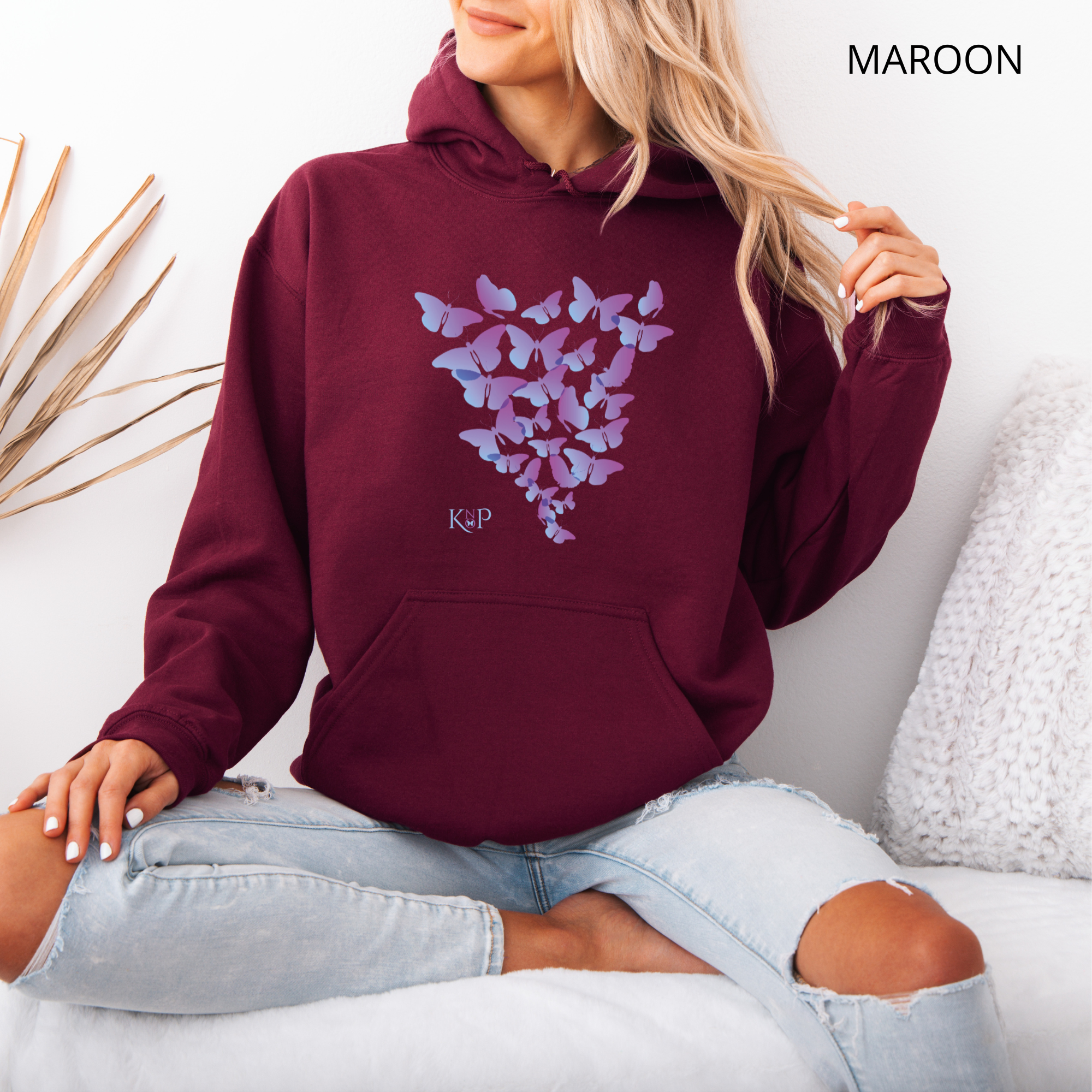 Sweat à capuche - KNOP - Essaim de Papillons