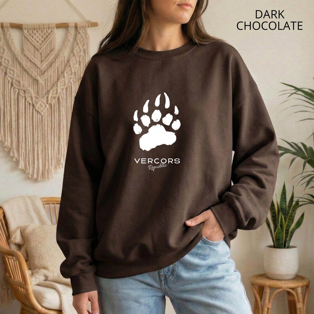 Unisex Crewneck Sweatshirt Medium Bear Claw - White