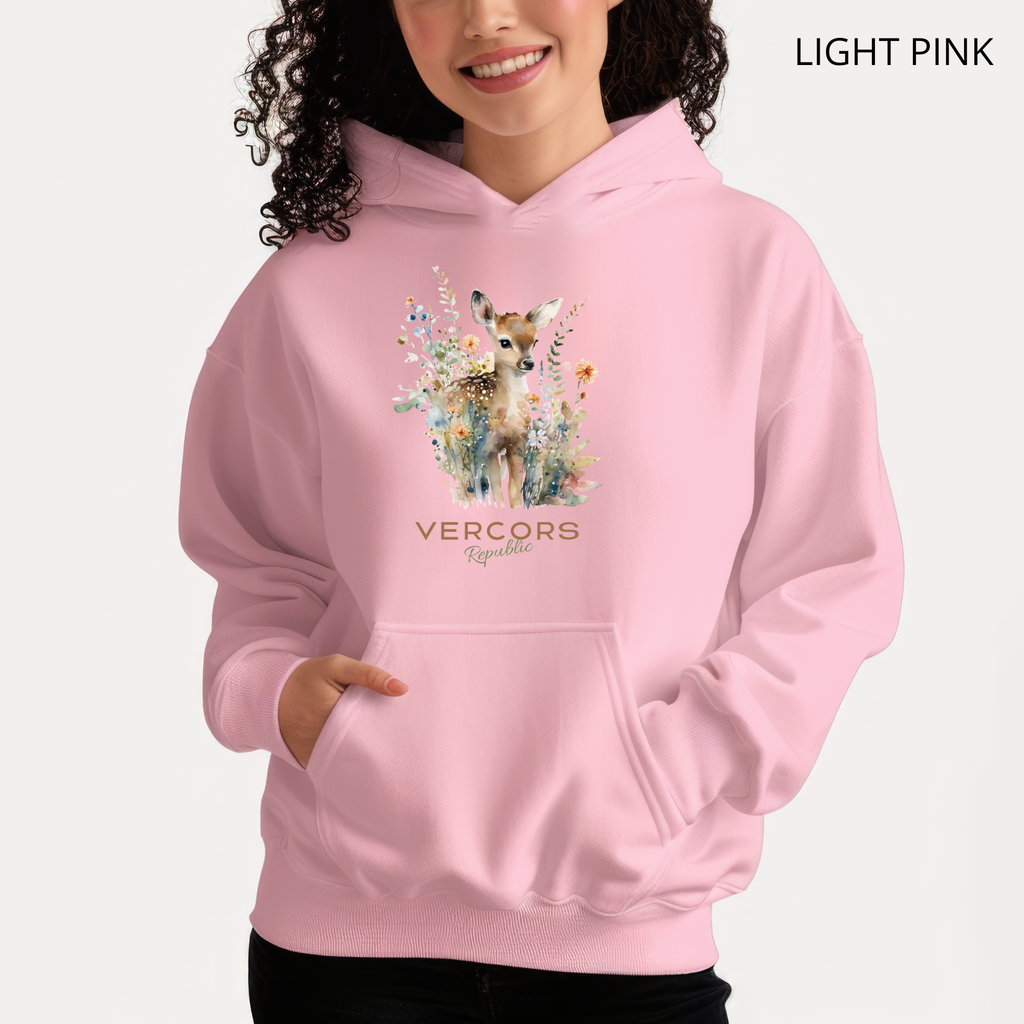 Sweat à capuche - Bambi Entouré de Fleurs