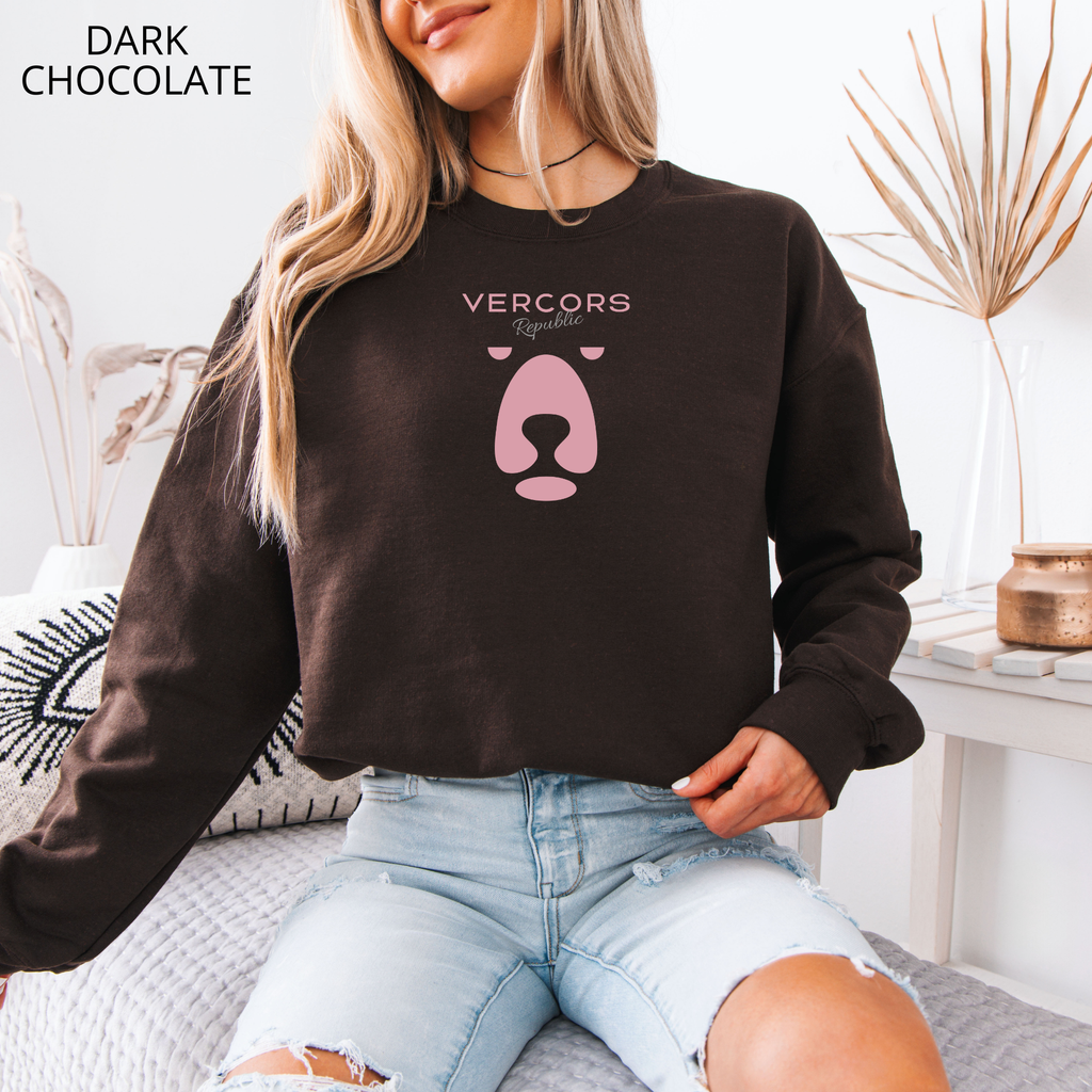 Unisex Crewneck Sweatshirt Medium Bear - Pink
