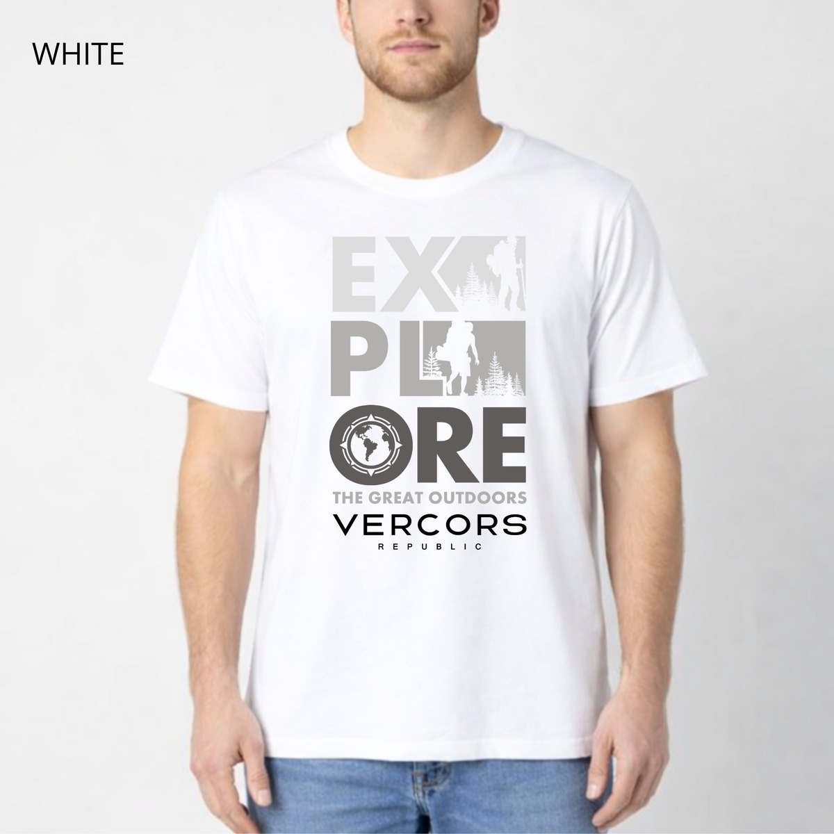 T-Shirt Unisexe en Coton Biologique - Explore Clair