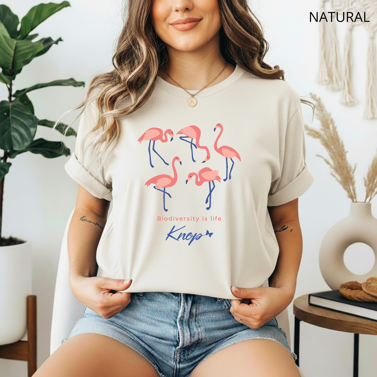 T-Shirt Classique Unisexe - KNOP - Flamands Roses