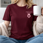 Camiseta Unisex de Algodón Orgánico - Logo de Oso Rosa.