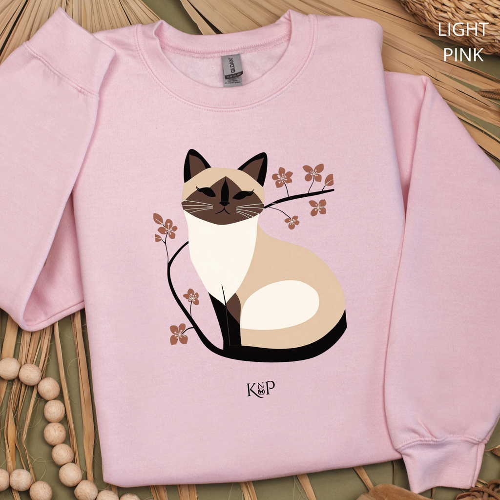 Sweat Unisexe à Col Rond - KNOP - Chat Crème