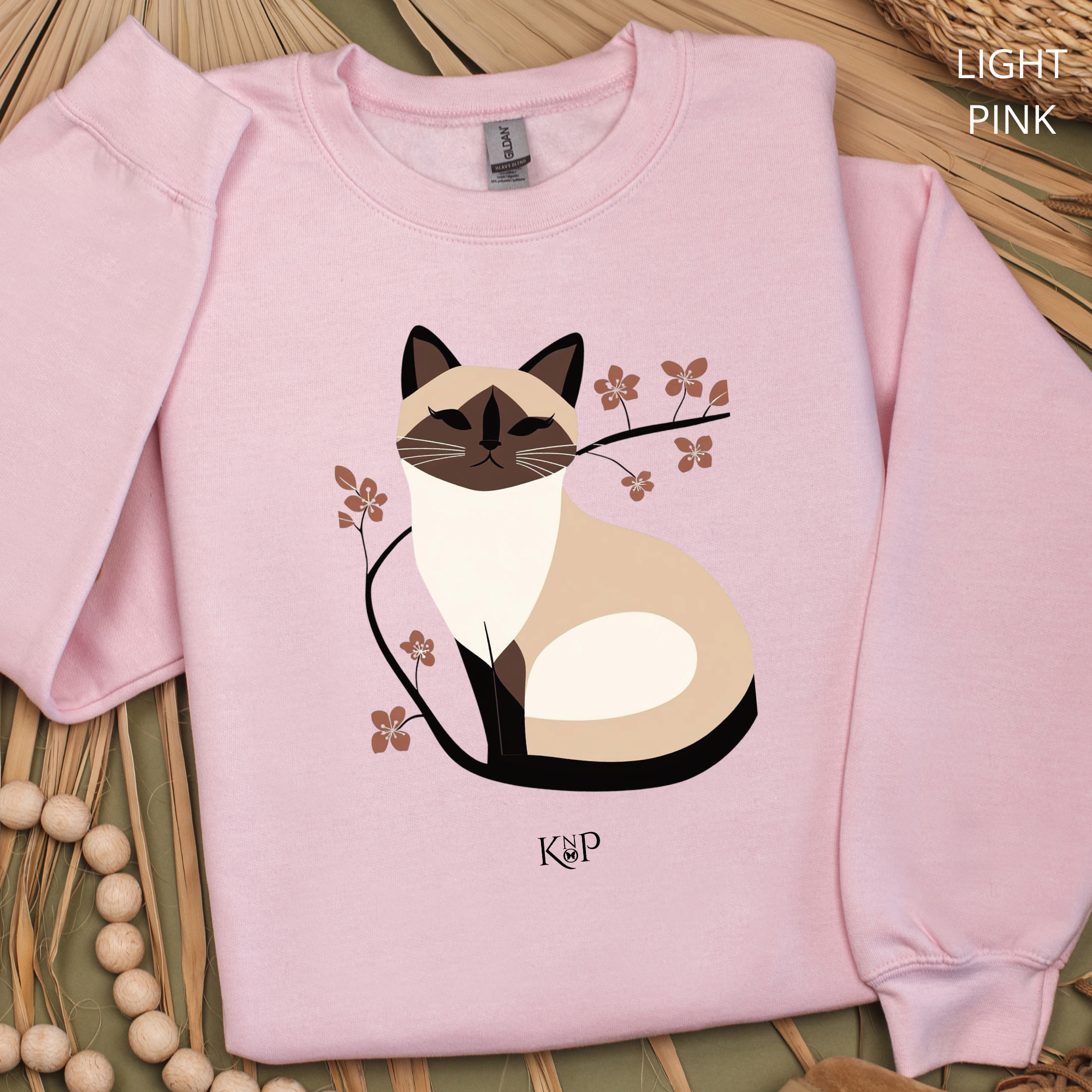 Sweat Unisexe à Col Rond - KNOP - Chat Crème