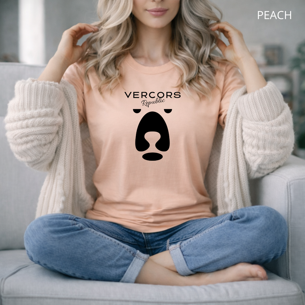 T-shirt unisexe en coton biologique  - Ours Moyen  Noir