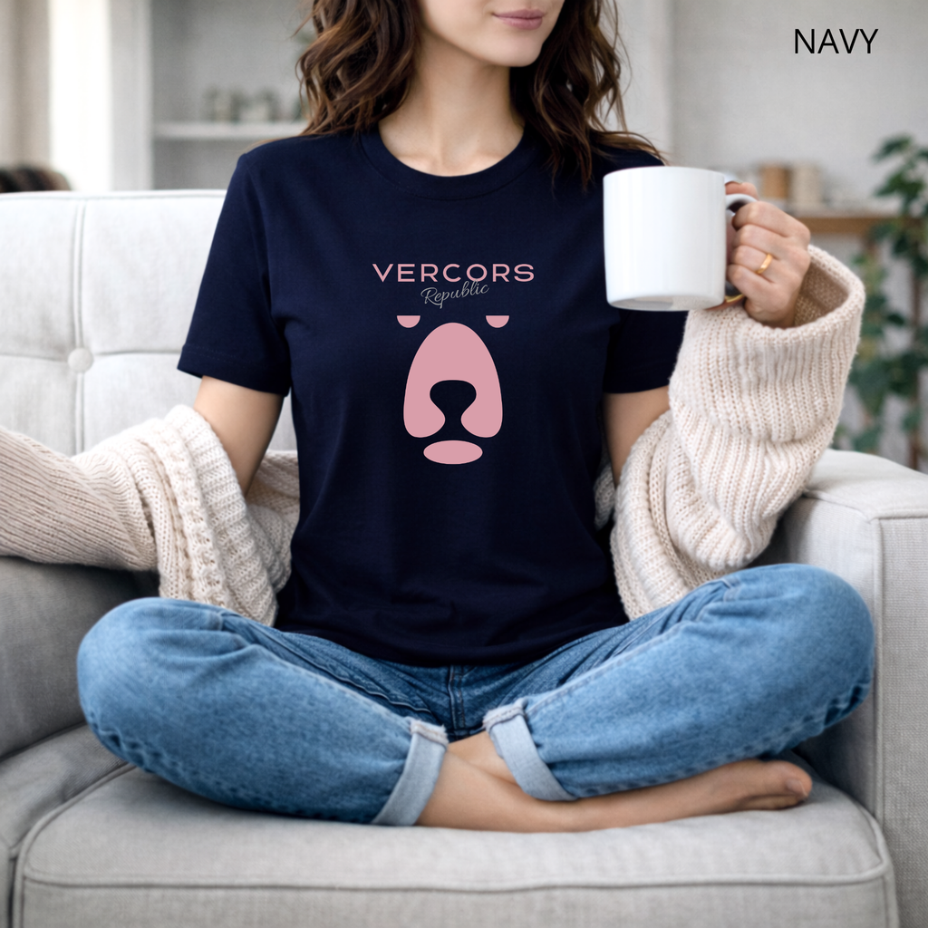 T-shirt unisexe en coton biologique - Ours Moyen Rose
