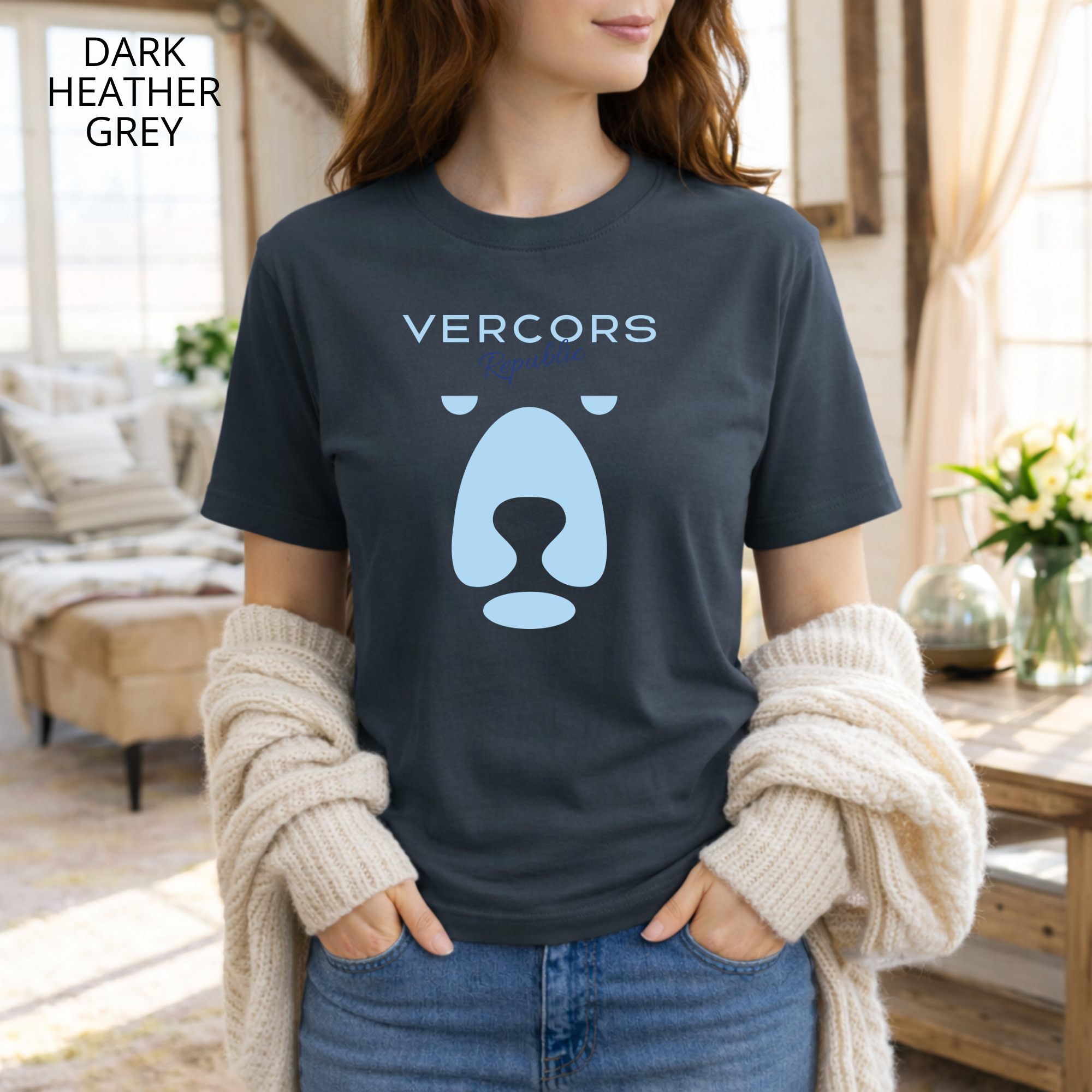 T-shirt unisexe en coton biologique - Ours Larges Bleu Ciel