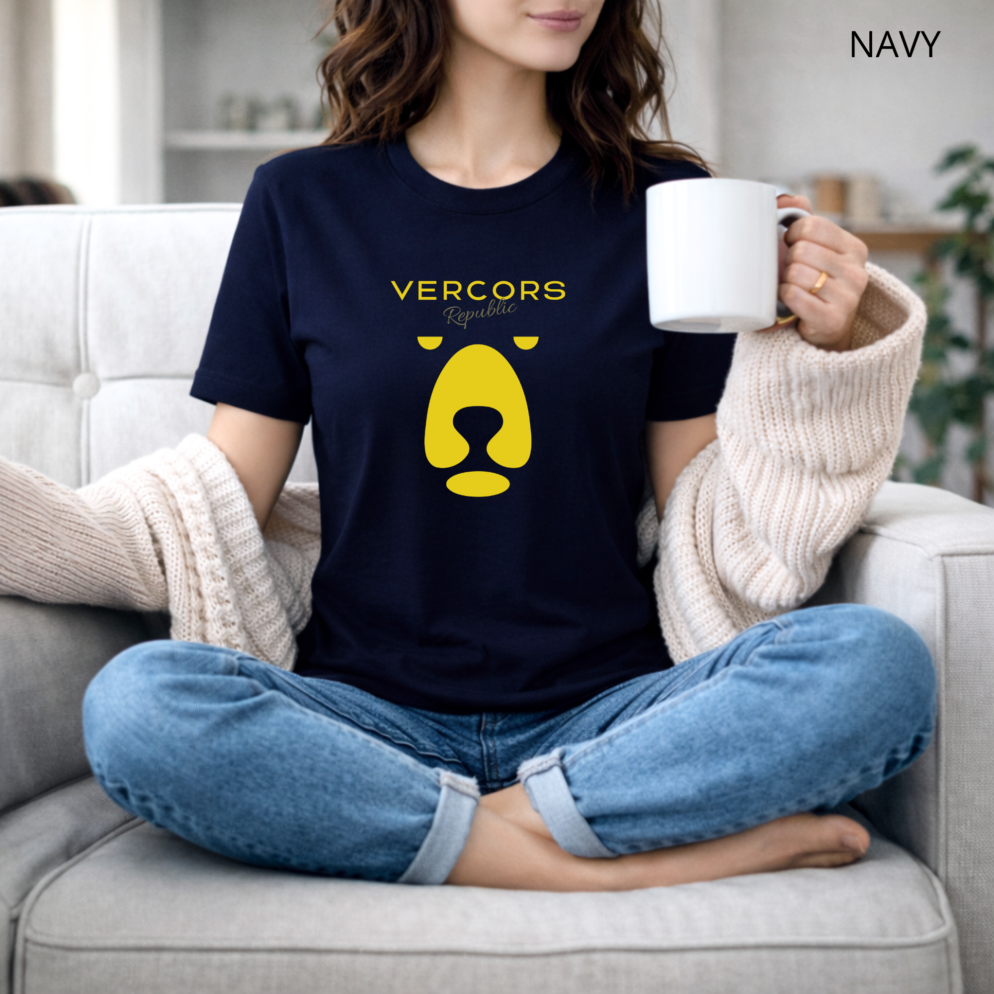 T-shirt unisexe en coton biologique - Ours Moyen Jaune Or