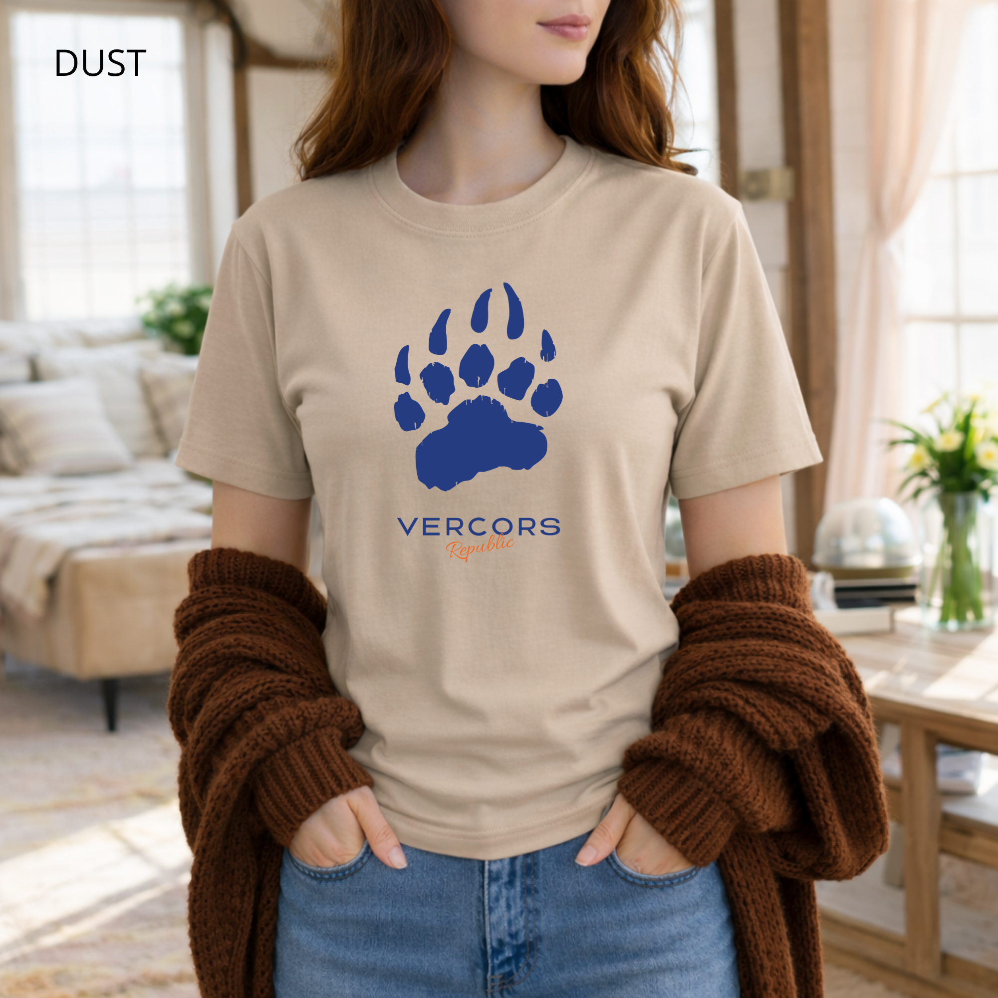 T-shirt unisexe en coton biologique - Griffes Moyennes Bleu Marine