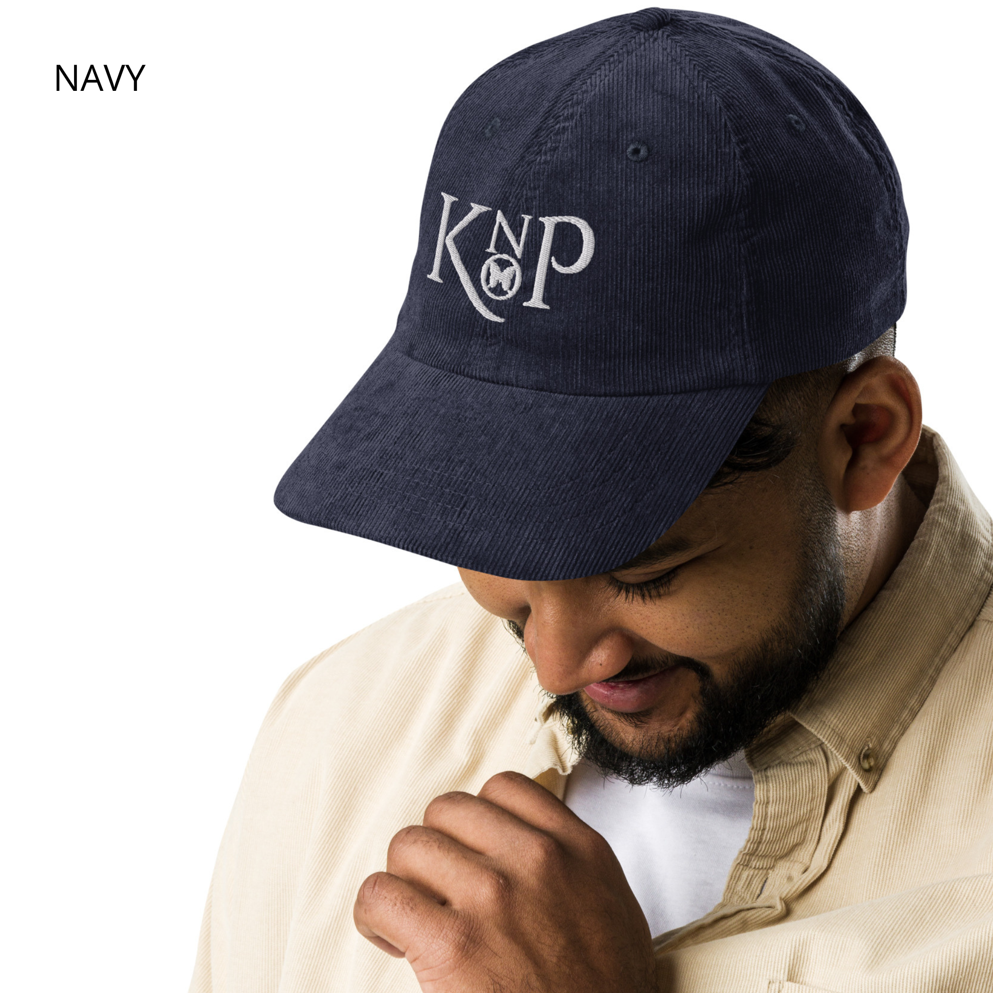 Casquette en velours côtelé - KNOP - Logo Blanc