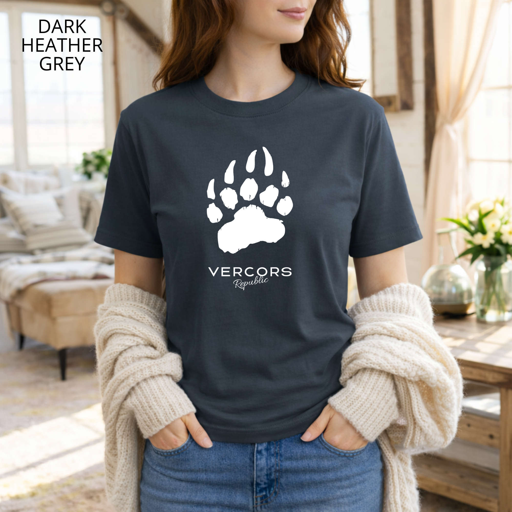T-shirt unisexe en coton biologique - Griffes Moyennes Blanc