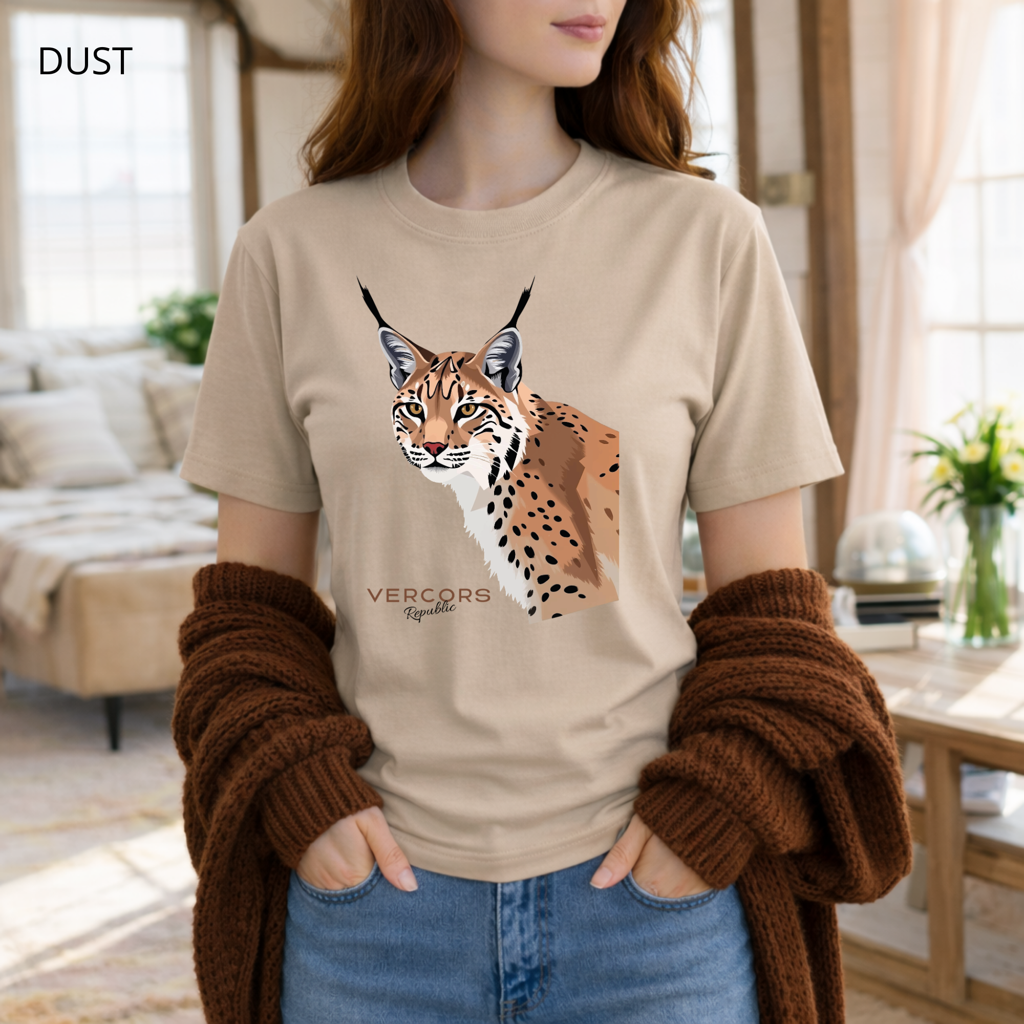T-shirt unisexe en coton biologique - Tête de Lynx