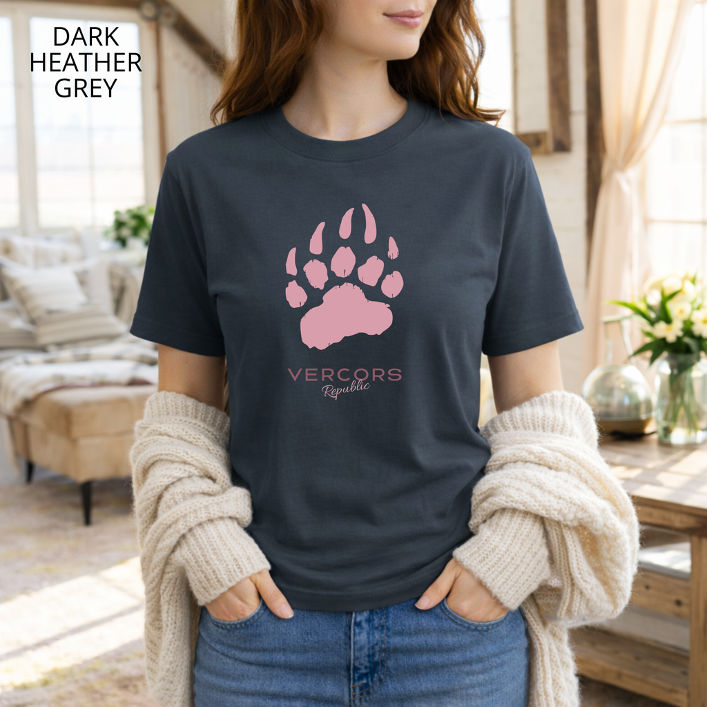 T-shirt unisexe en coton biologique - Griffes Moyennes Rose