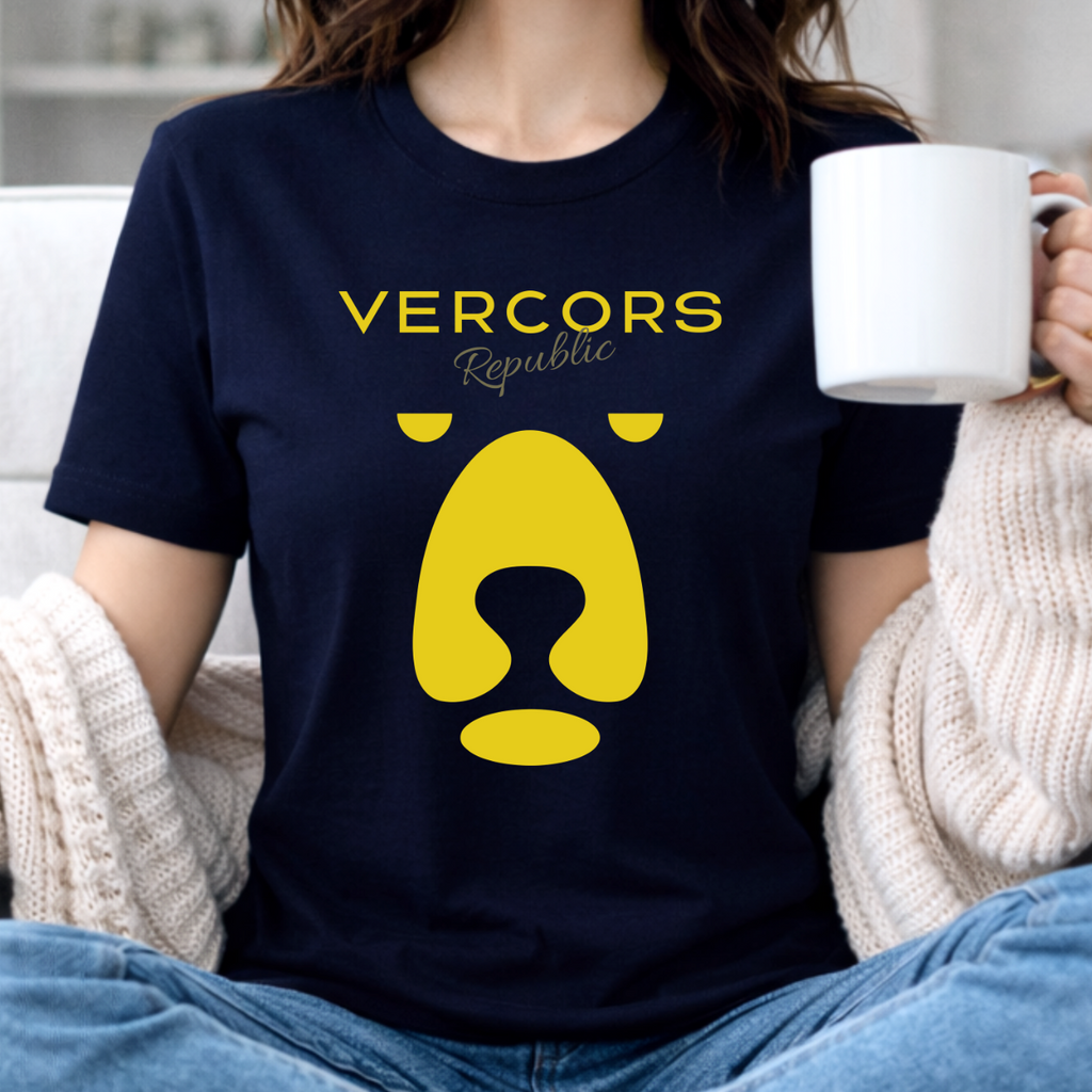 T-Shirt Unisexe en Coton Biologique - Ours Large Jaune Or