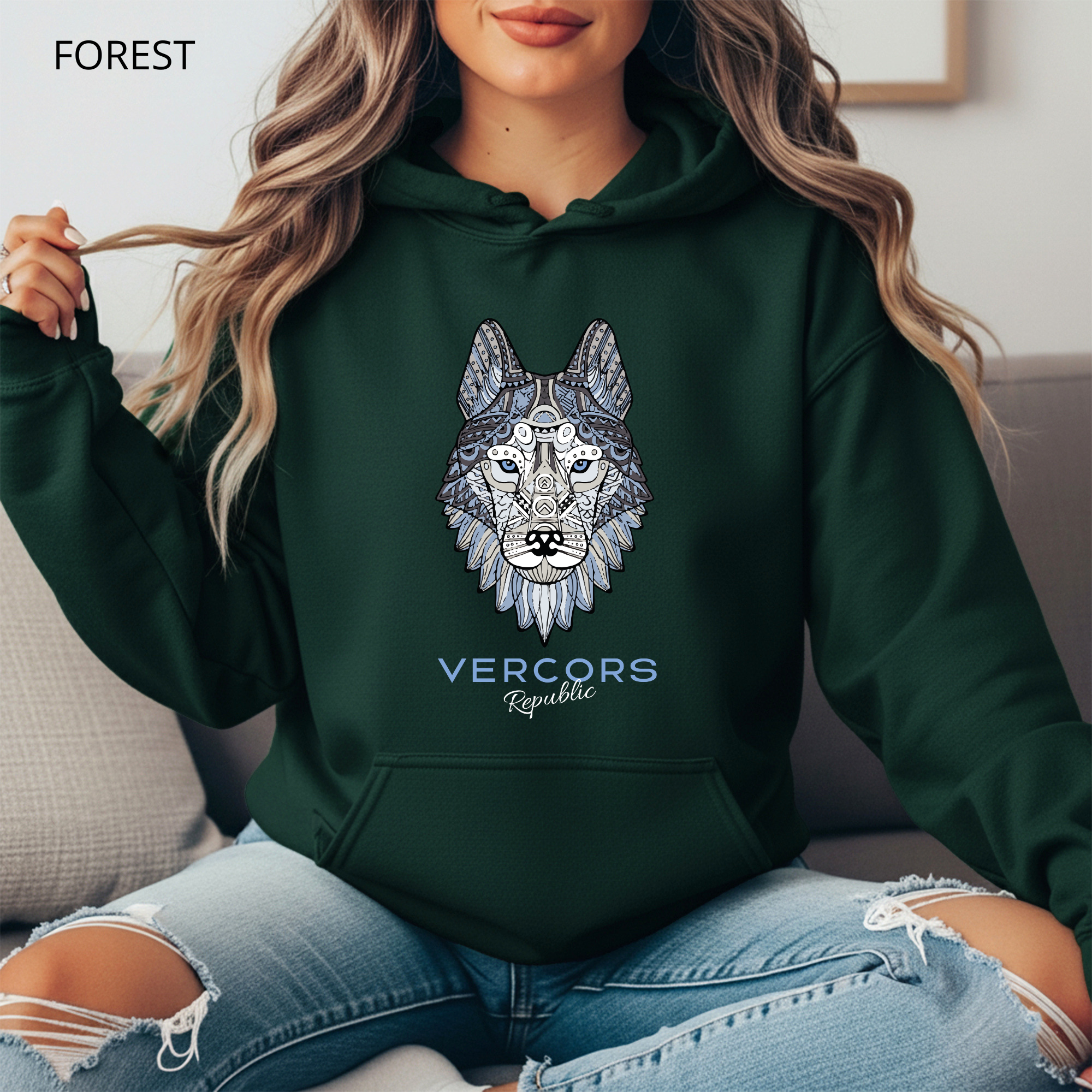 Sweat à Capuche - Tête de Loup