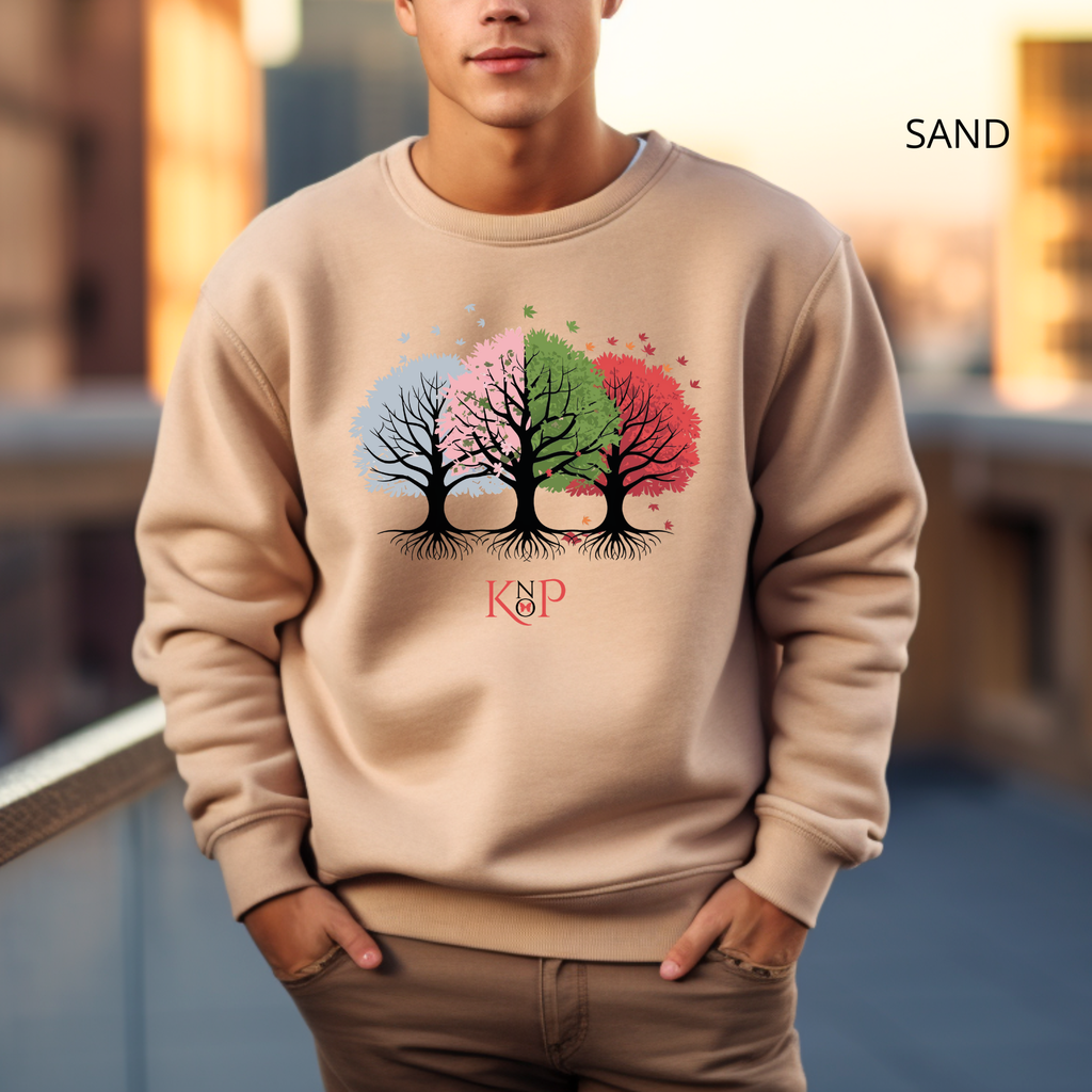 Sweat Unisexe à Col Rond - KNOP - Arbres Multicolores